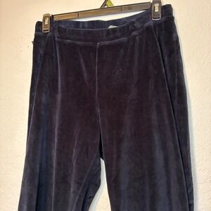 Lauren Ralph Lauren Petite Velour Track Pants Black Medium Casual Mob Wife Cozy